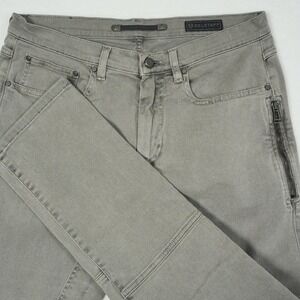 Belstaff Men Grey Moto Biker Jeans Regular Fit Ribbed Knee Size 31x32 Grey Denim